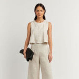 DISSH NATURAL LINEN PANELLED TOP | 2